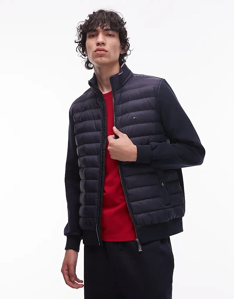 

Утепленная куртка Tommy Hilfiger в микс-медиа темно-синего цвета