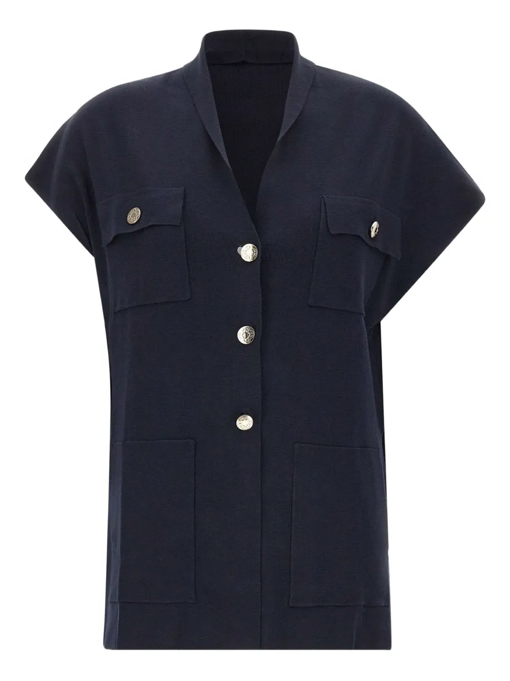 

Рубашка с карманом на пуговице ELENA MIRO`, синий