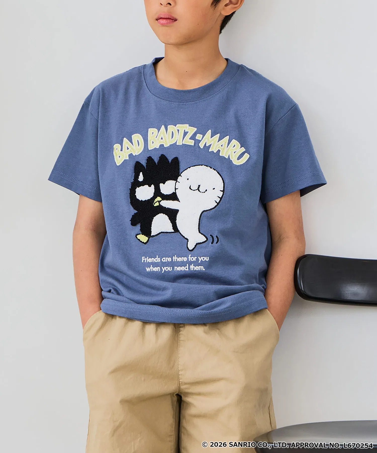 Детская футболка Sanrio с вышивкой, 130-160 см, Sanrio, синяя