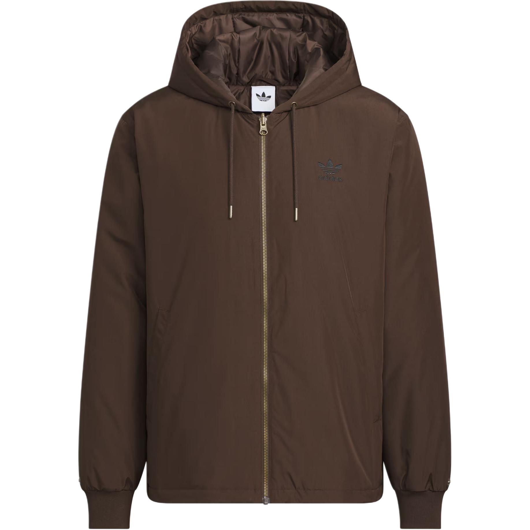 Fw25 2 в 1 утепленная куртка puffer jacket мужская Adidas Originals, темно-фиолетовый/темно-коричневый — фото 3