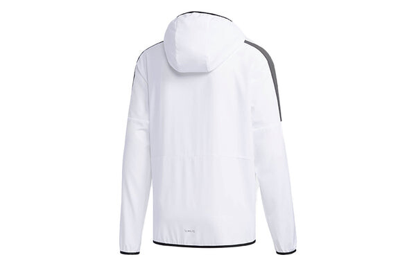 Куртка casual sports contrasting colors hooded woven jacket white Adidas, белый — фото 2