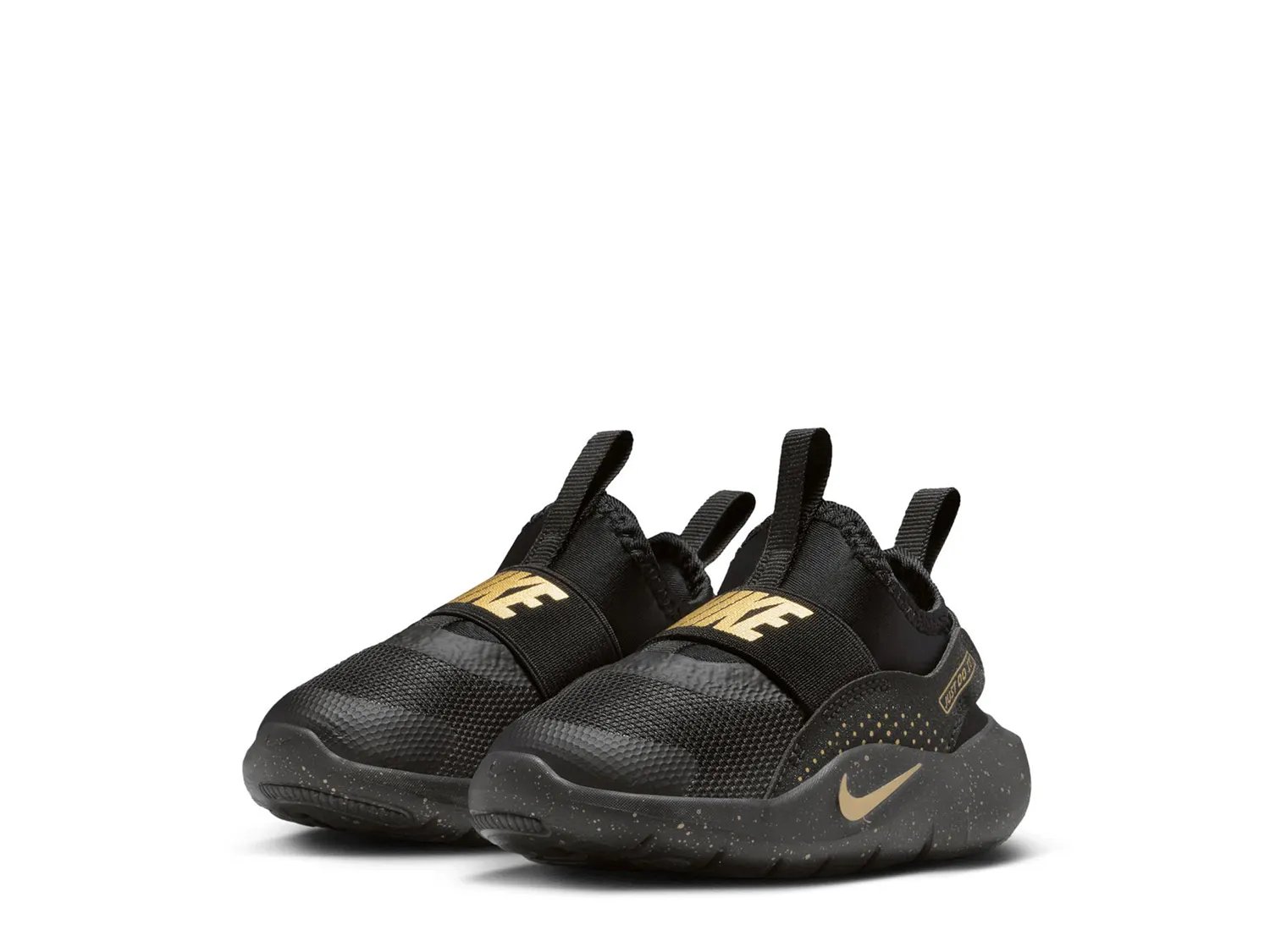 Кроссовки Nike Flex Runner 4 Slip-On Sneaker - Kids', черный/золотой — фото 3