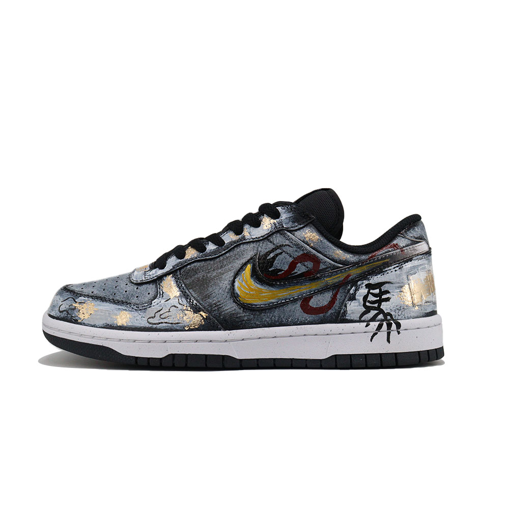 

Nike Кроссовки для скейтбординга Gilded Ink Horse Low top, мужские, с семиточечной регулировкой, черный с золотыми вставками