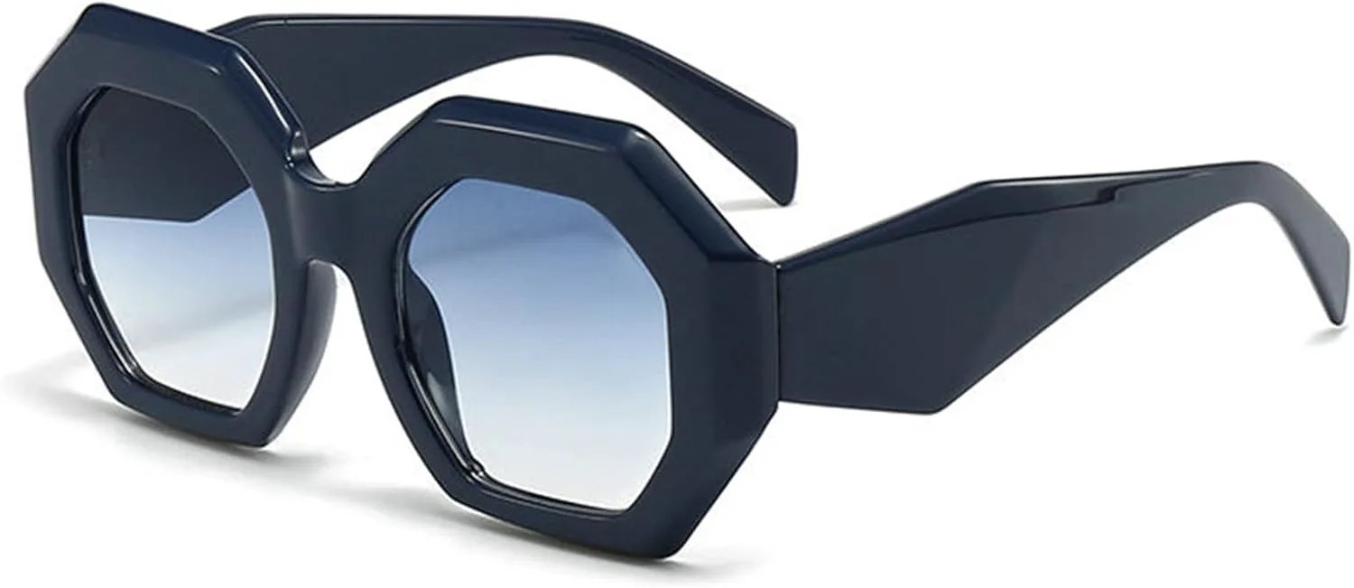 

Солнцезащитные очки Helena Retro Oversized Hexagon для женщин, необычной формы, в стиле 90-х, винтажные, многоугольные, модные солнцезащитные очки для женщин, C4