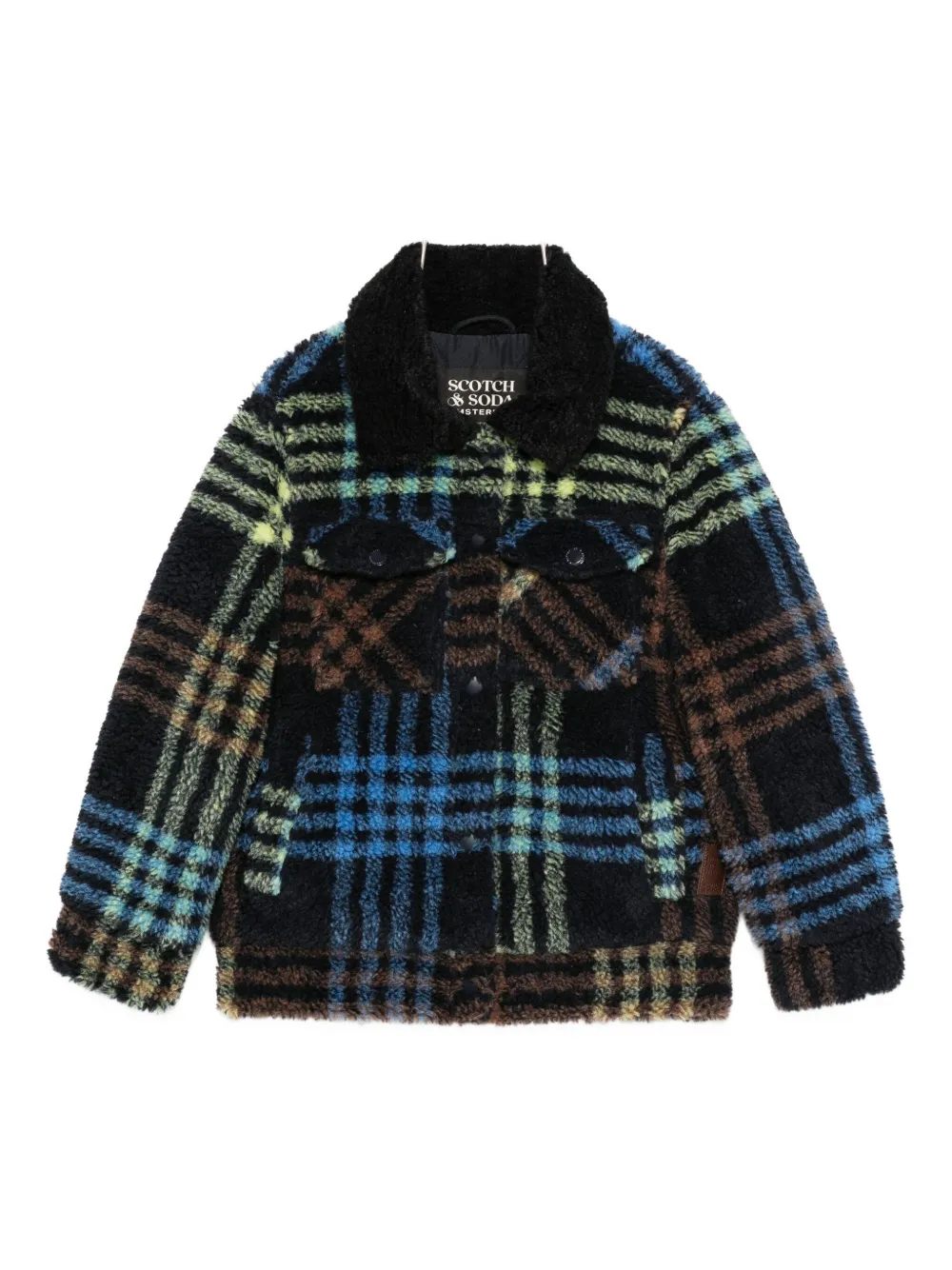 

Куртка из овечьей шерсти в клетку Scotch & Soda Kids, черный