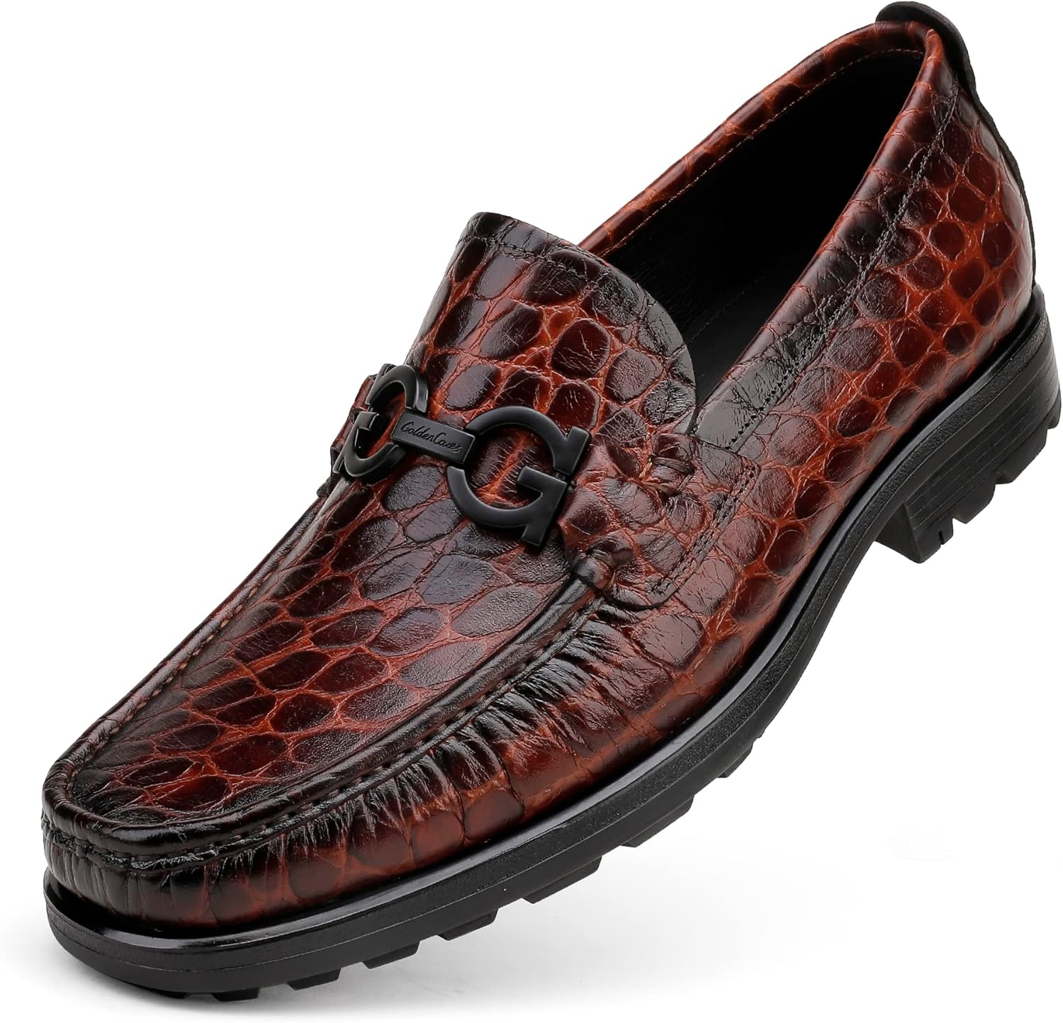 

Мужские роскошные кожаные лоферы с монеткой, модные удобные классические туфли ручной работы, слипоны для мужчин Generic, коричневый