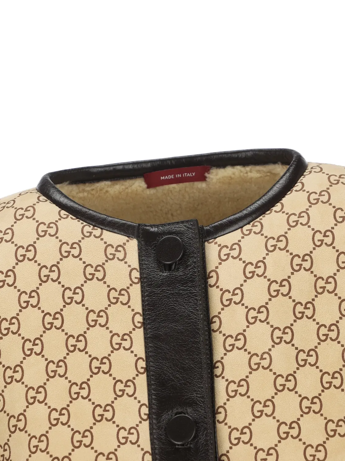 Куртка на пуговицах с монограммой Gucci, бежевый — фото 3