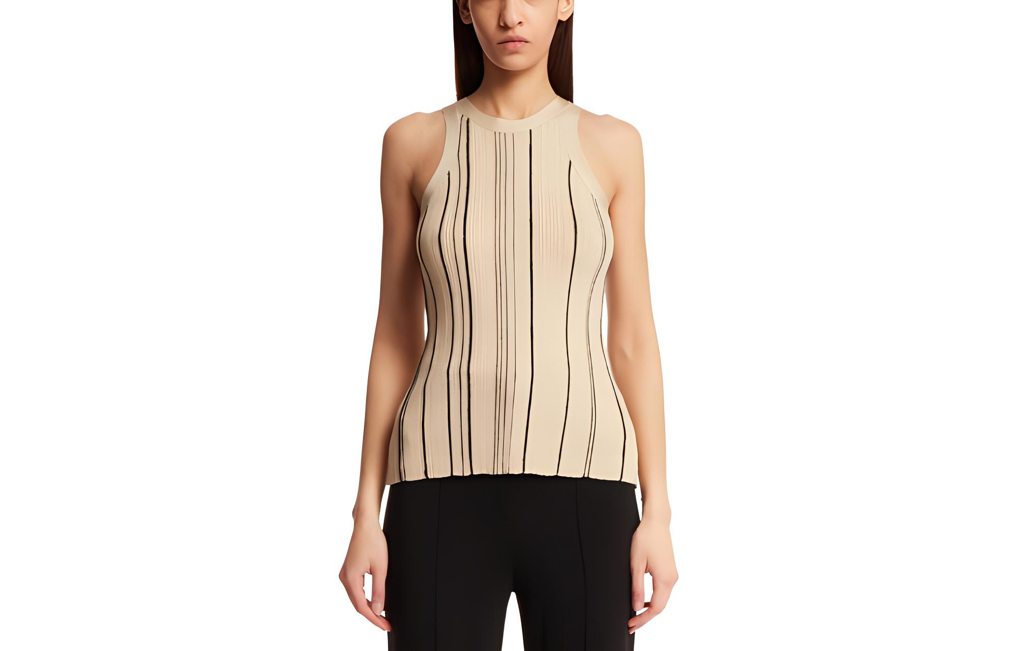 

Топ без рукавов Totême Braid с ребристым узором TOTEME, бежевый