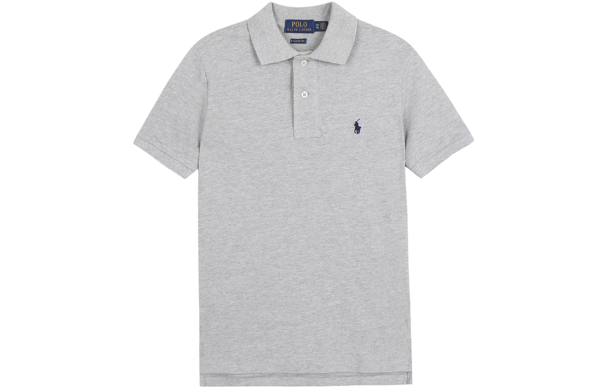 

Футболка поло с вышитым логотипом Polo Ralph Lauren, светло-серая