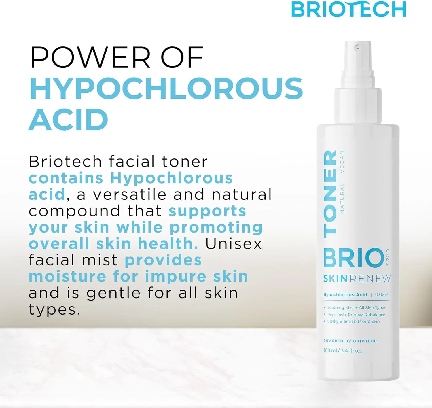 Спрей-тонер для лица «Skin Renew Toner» с хлорноватистой кислотой 100 мл от BRIOTECH Briotech — фото 3