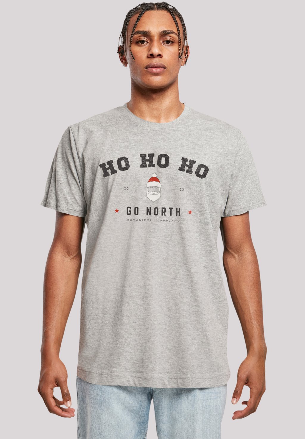 

Футболка с принтом HO SANTA CLAUS WEIHNACHTEN F4NT4STIC, серый