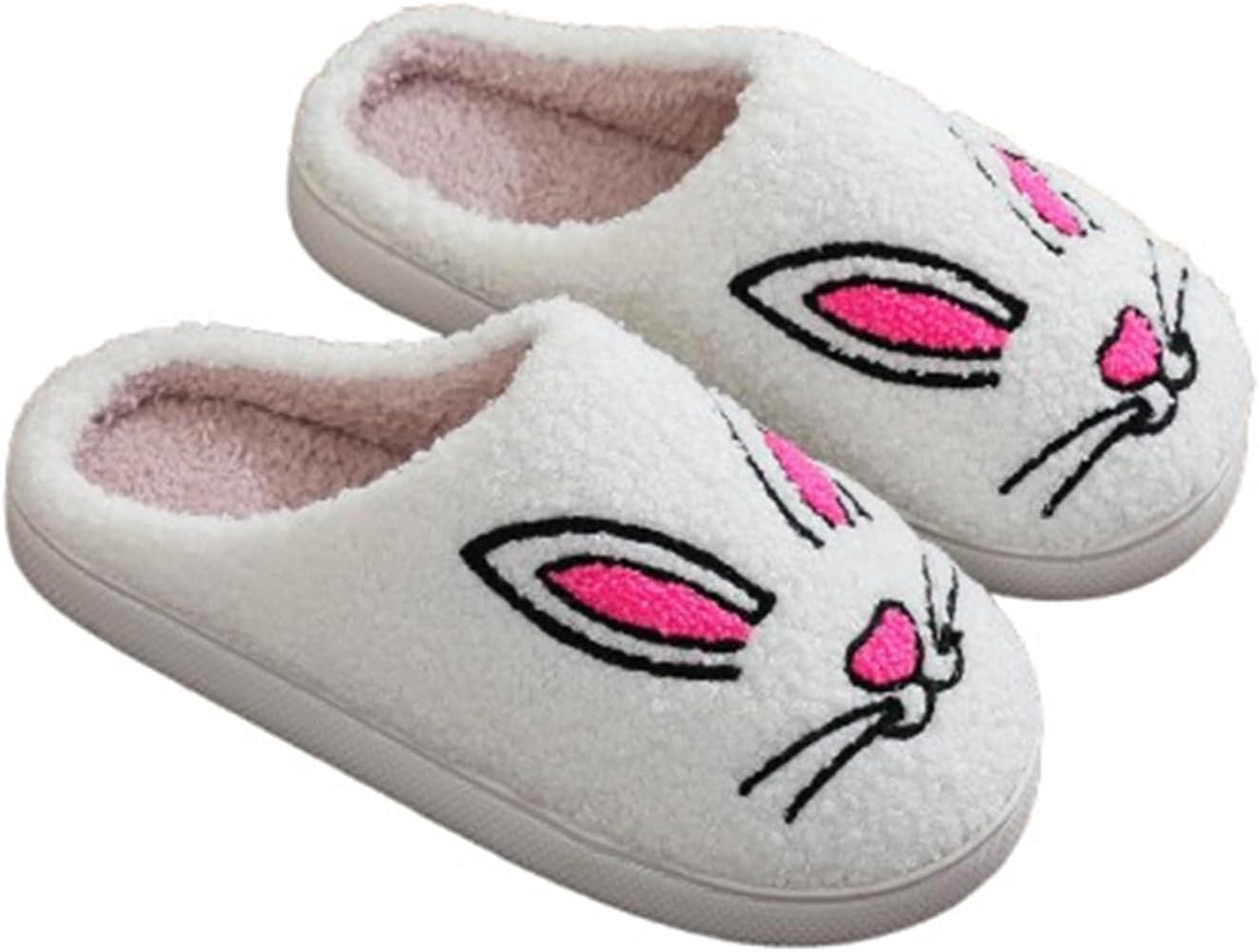 

Женские и мужские пушистые тапочки с узором кошек и собак, мультяшные домашние тапочки с мягкой подошвой из памяти, уютные плюшевые тапочки для пары, для дома (38/39 EU, мопс) Znel, Rabbit 38/39 EU