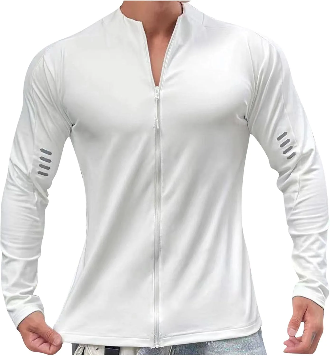 

Мужская баскетбольная футболка с длинными рукавами реглан и молнией