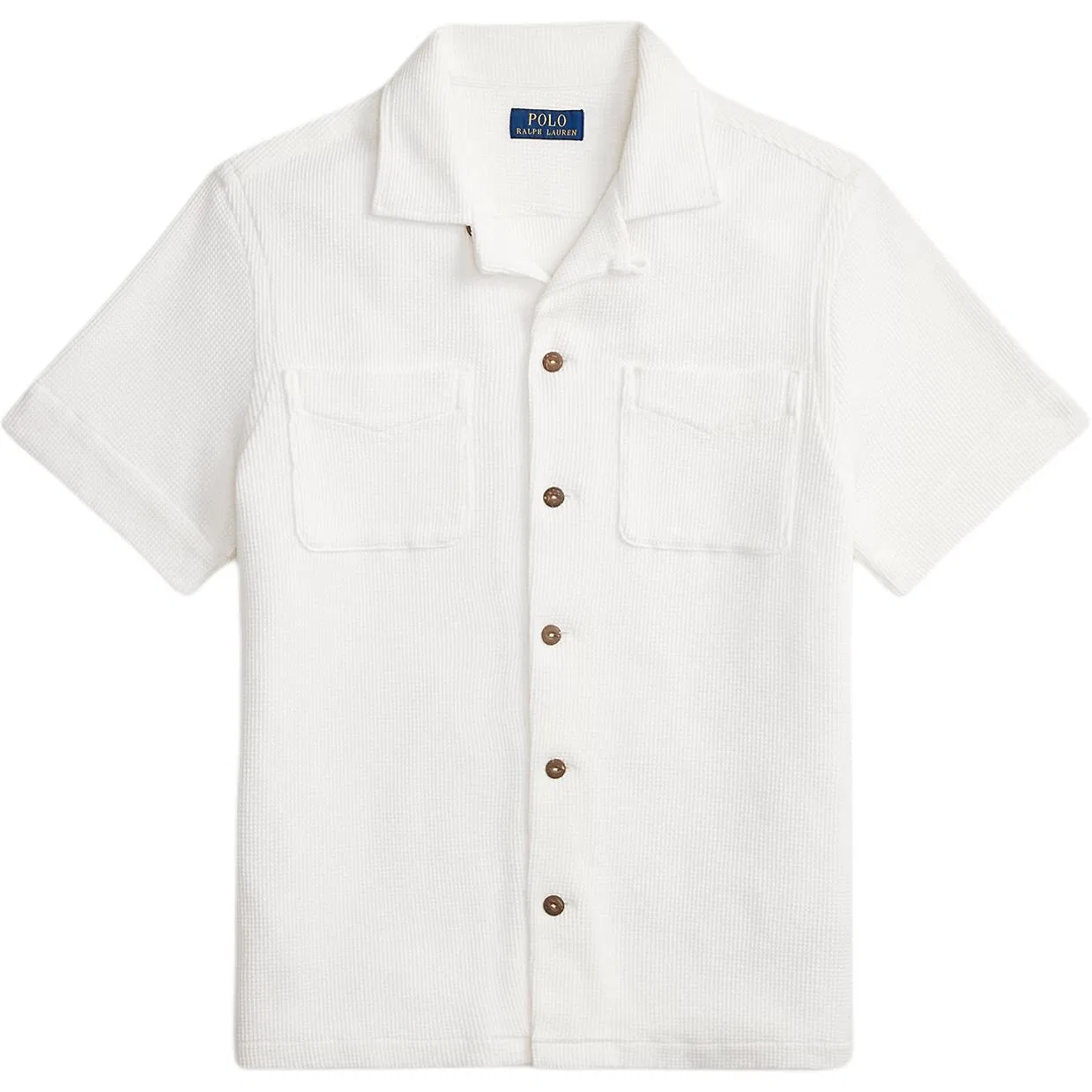 Рубашка с нашивными карманами вафельной вязки Polo Ralph Lauren белая