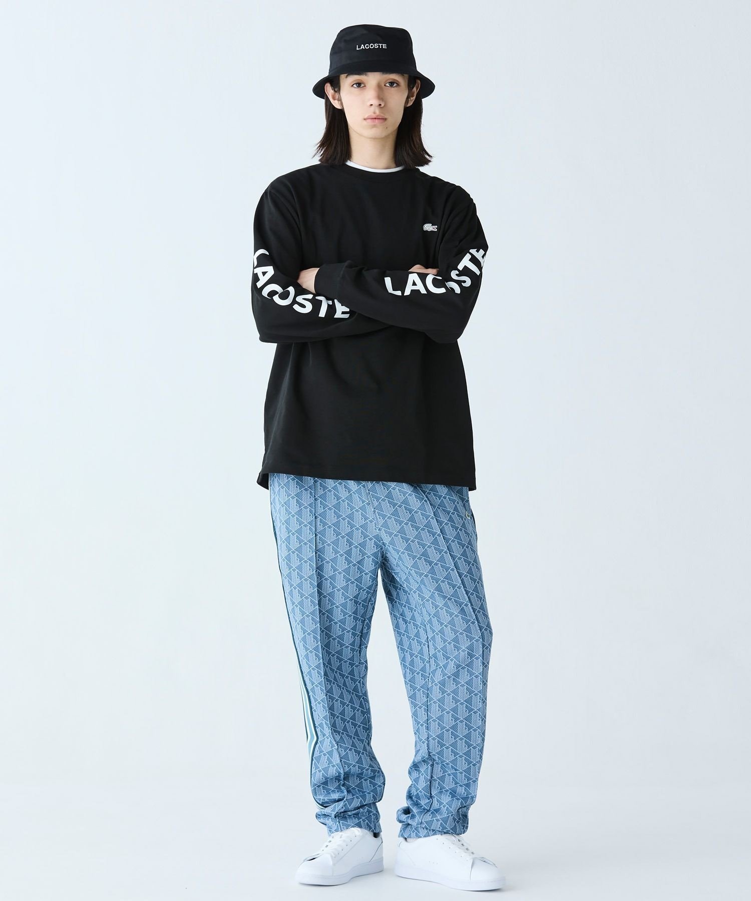 Футболка LACOSTE с длинным рукавом и принтом, Black — фото 3