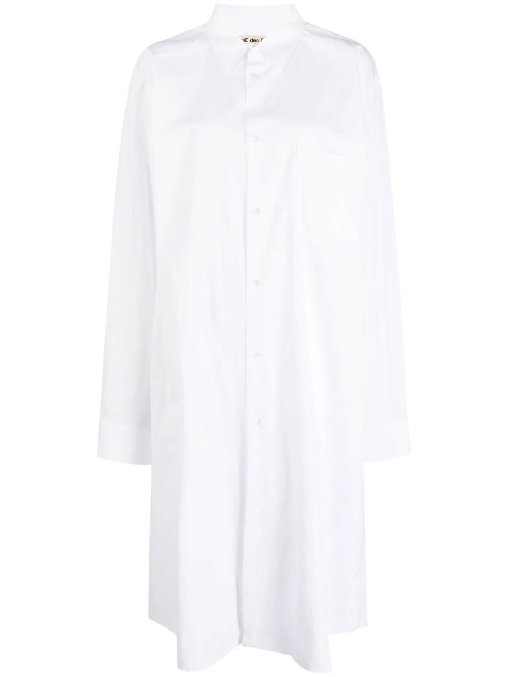 

Поплиновое платье-рубашка миди COMME DES GARCONS, белый