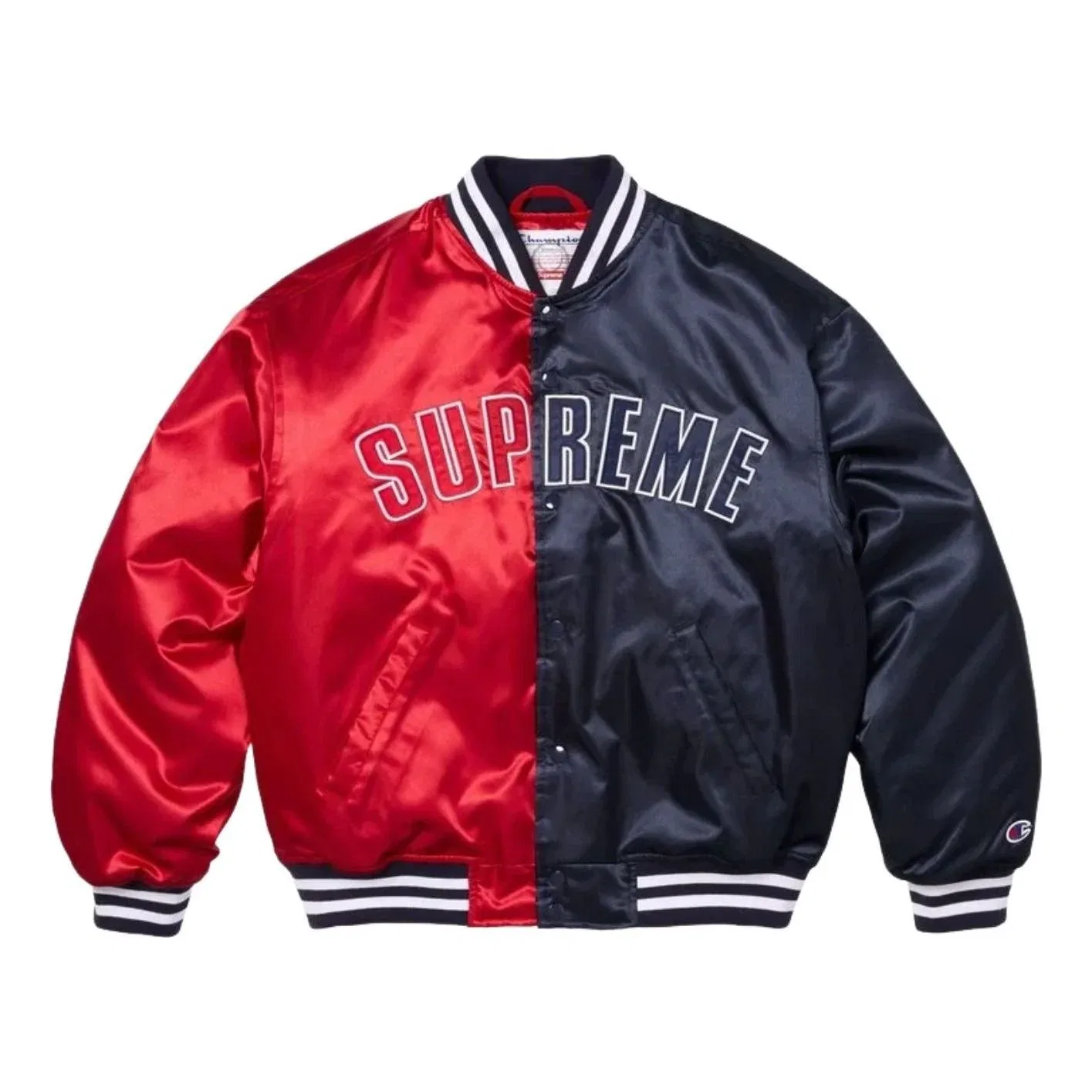 Куртка-бомбер Supreme x Champion SS26 из атласа, разноцветная, SUP-SS26-170-MLT