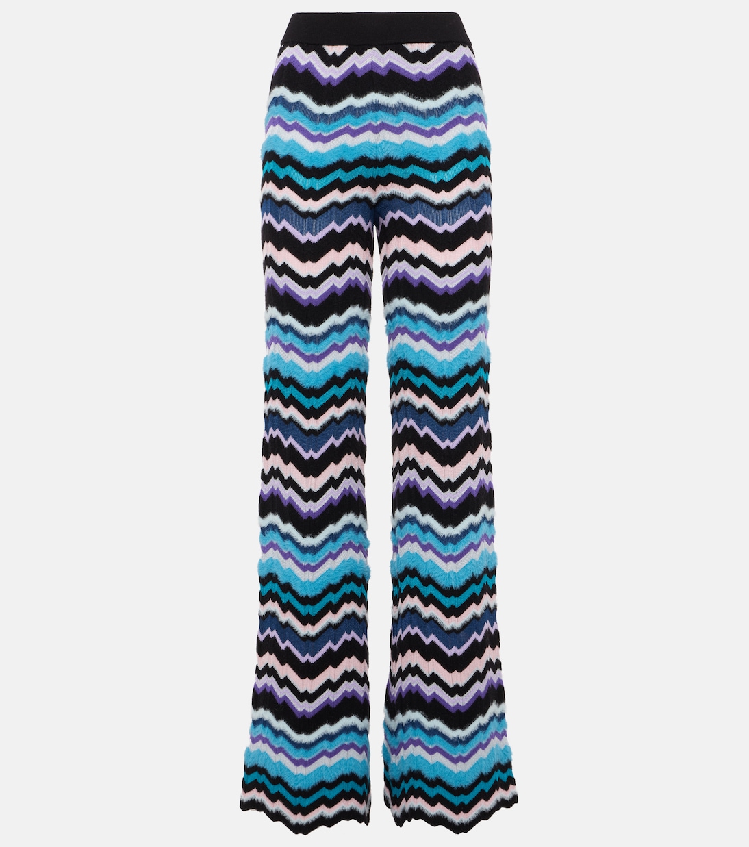 

Расклешенные брюки с высокой талией Zig Zag Missoni, Multicolor On Blue Base