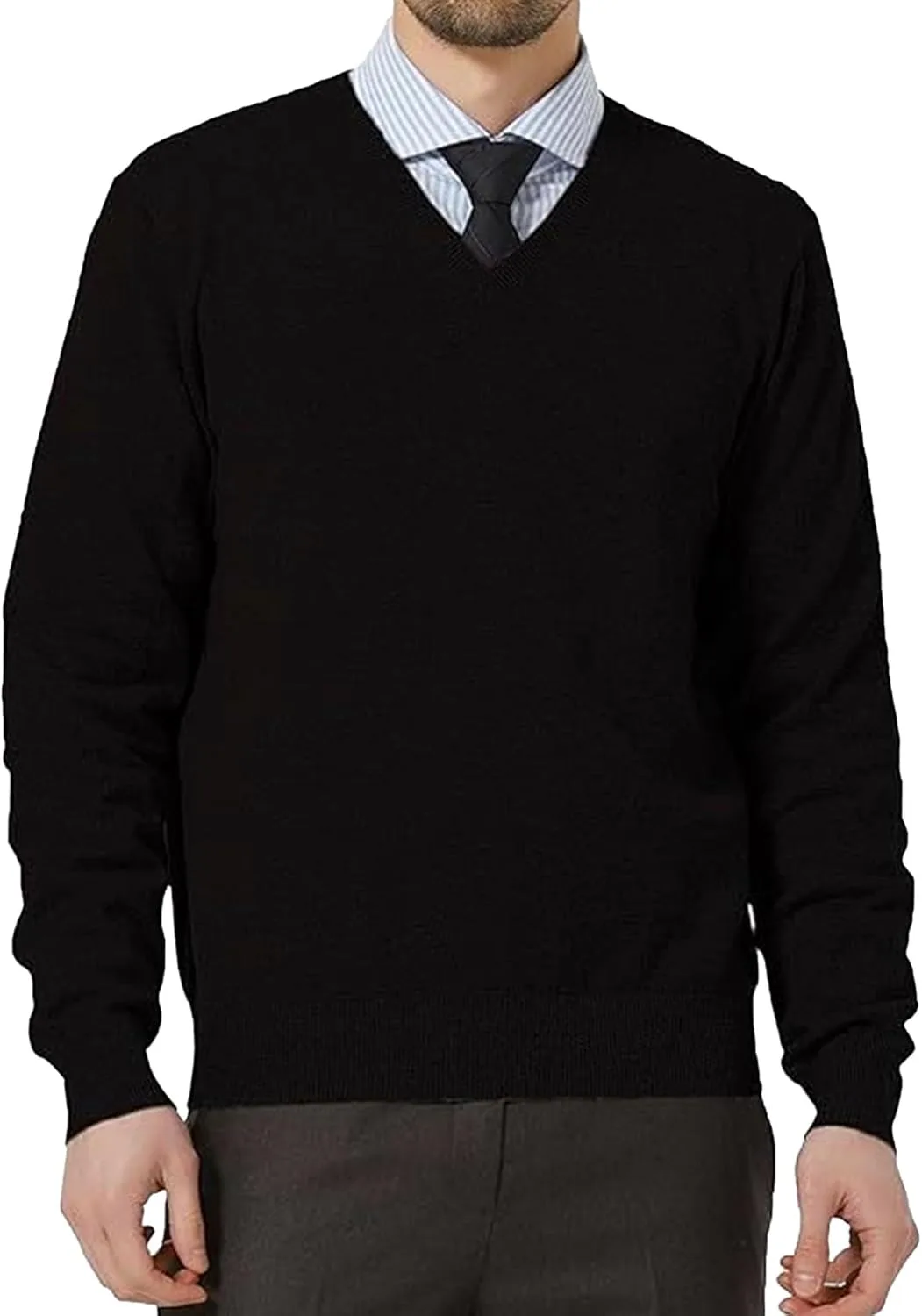 

JEShifangjiusu мужской свитер Slim Fit V-образный вырез легкий дышащий