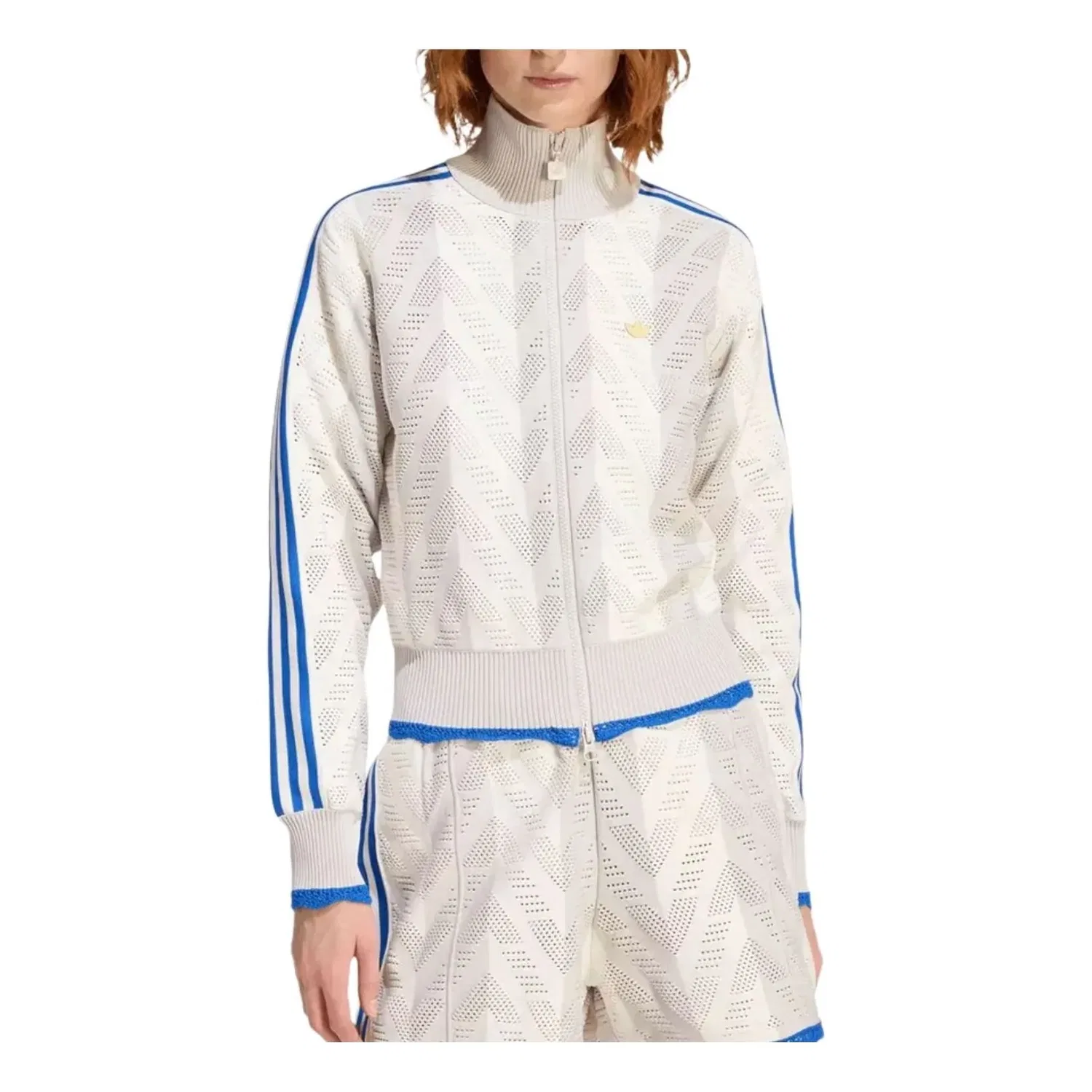 Куртка Adidas Originals Firebird Open-Knit Crochet Track Jacket, белый