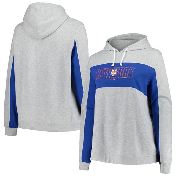 

Женская толстовка с капюшоном New York Mets plus size в цвете heather gray Profile