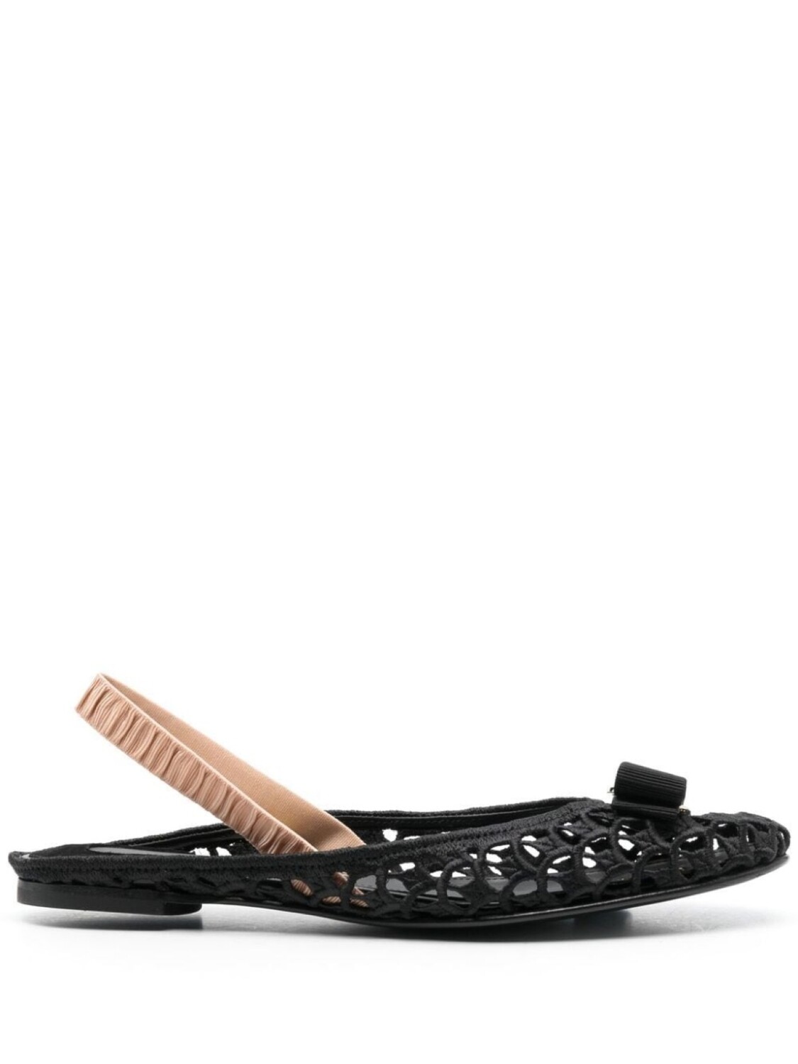 Балетки Varina с открытой пяткой Ferragamo, черный