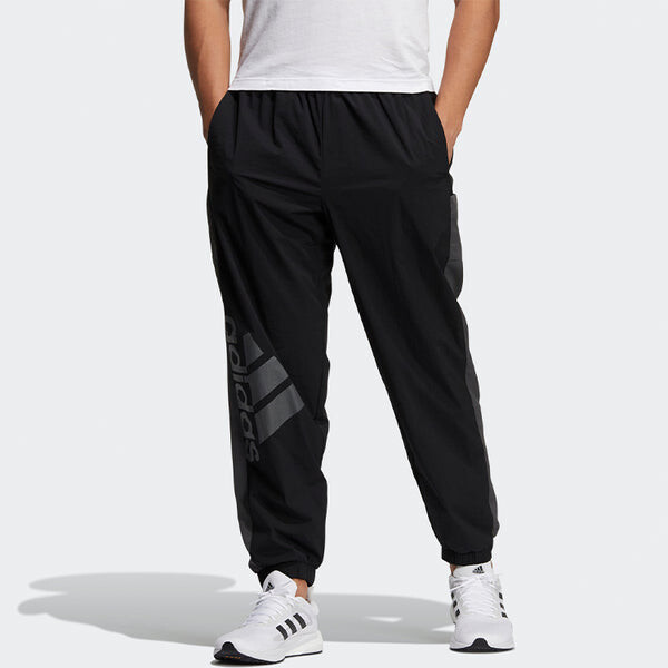 Спортивные штаны adidas Logo Alphabet Printing Colorblock Bundle Feet Sports Pants Black, черный — фото 2