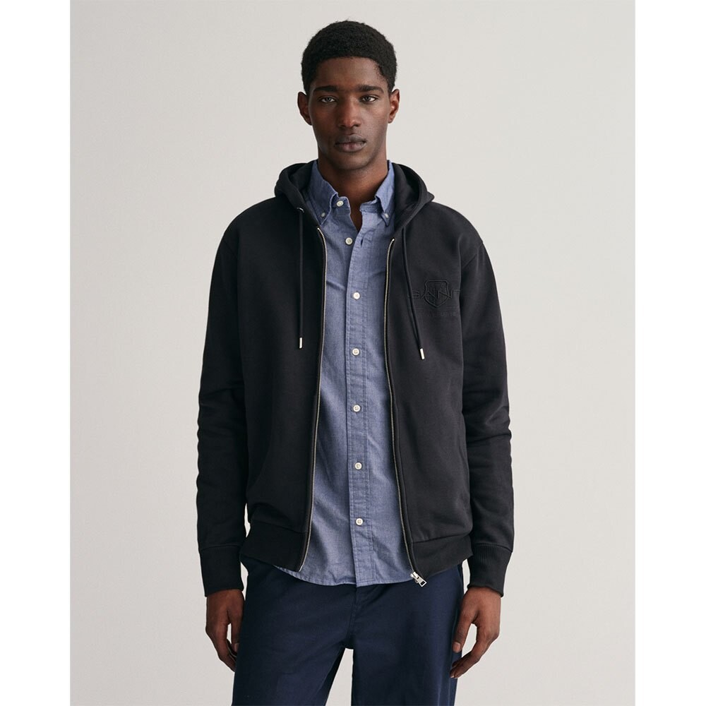 

Толстовка Gant Reg Tonal Shield Full Zip, черный