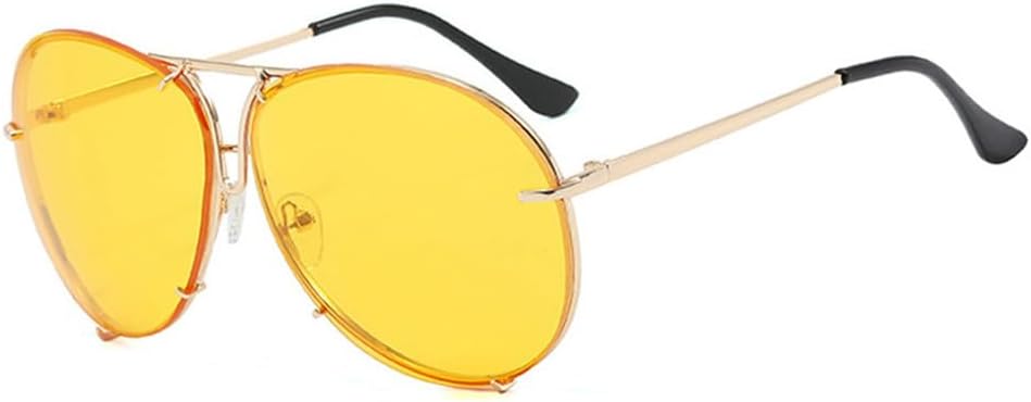

Солнцезащитные очки для женщин и мужчин, увеличенного размера, металлические, с защитой от УФ-излучения UV400, для занятий спортом на открытом воздухе, бега и езды generic, Gold-yellow