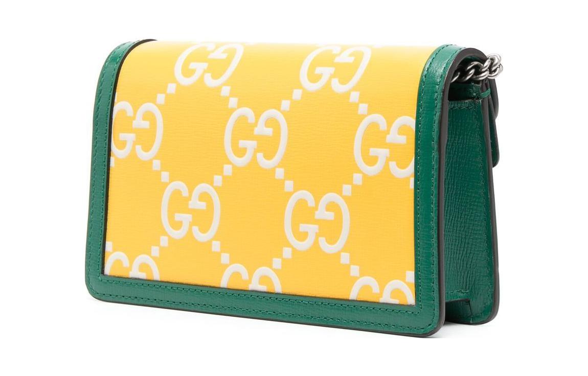 Мини-сумка Gucci Dionysus через плечо из желтой кожи — фото 4