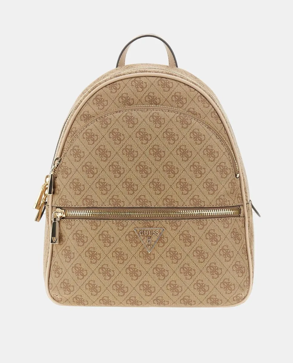 

Большой рюкзак с молнией Guess, бежевый