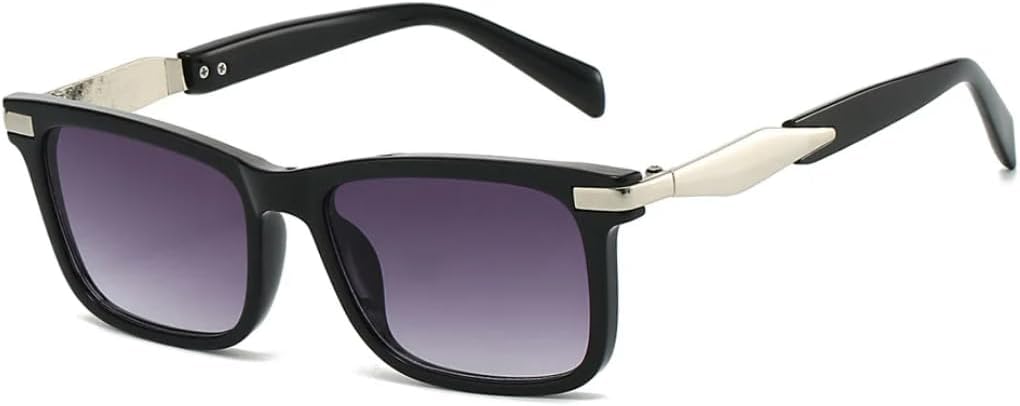 

Винтажные квадратные солнцезащитные очки для женщин и мужчин, роскошные, в стиле панк, популярные для активного отдыха, вождения, классические, с заклепками, защита от УФ-излучения UV400 TVTBBVV, Black Gray