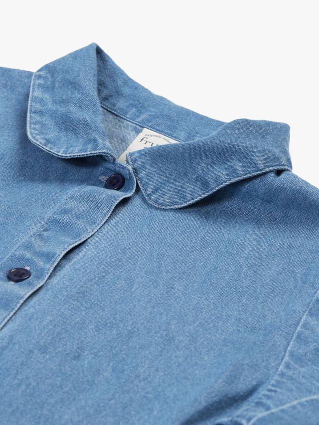 Детское платье-рубашка Kimberley из чистого органического хлопка Frugi, Denim Blue/Multi — фото 4