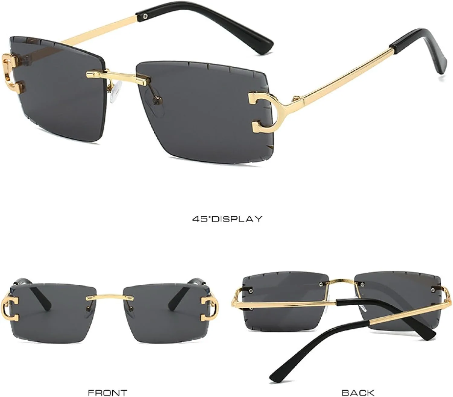 

Модные солнцезащитные очки в винтажном стиле для женщин и мужчин, без оправы, ретро, ​​роскошные, для путешествий, с защитой от УФ-излучения UV400 TKKTLLT, Gold Brown