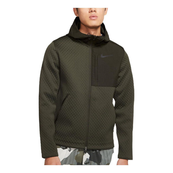 

Куртка Nike padded hooded logo jacket 'Olive', зеленый