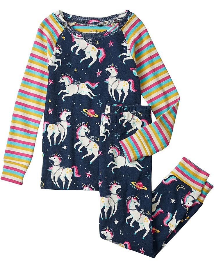 

Пижамный комплект Hatley Space Unicorns Organic Cotton Raglan Pajama Set, синий