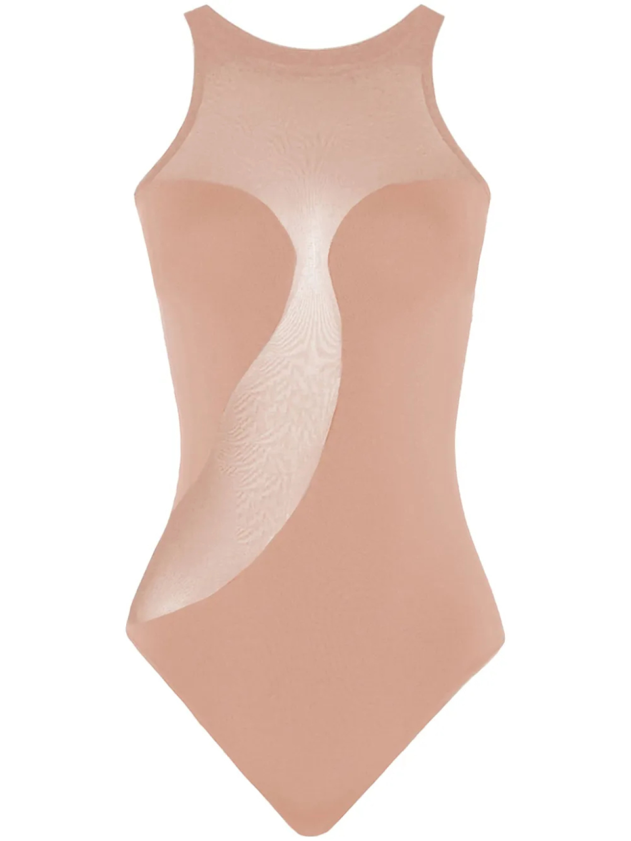 

Атласное боди Wolford, нейтральный