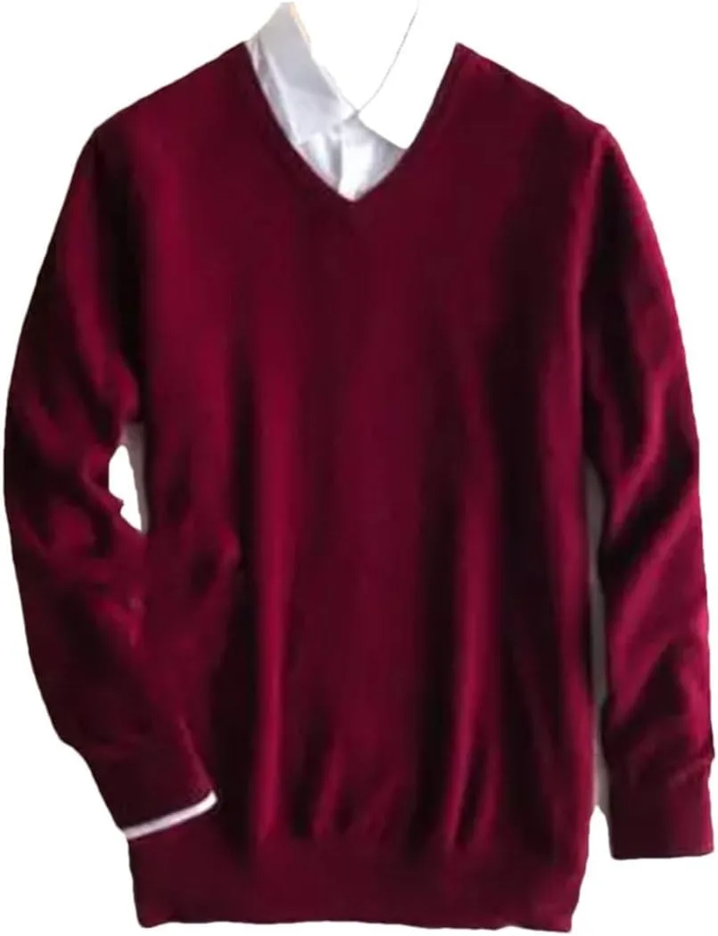 

Мужской свитер из кашемира и хлопка с V-образным вырезом