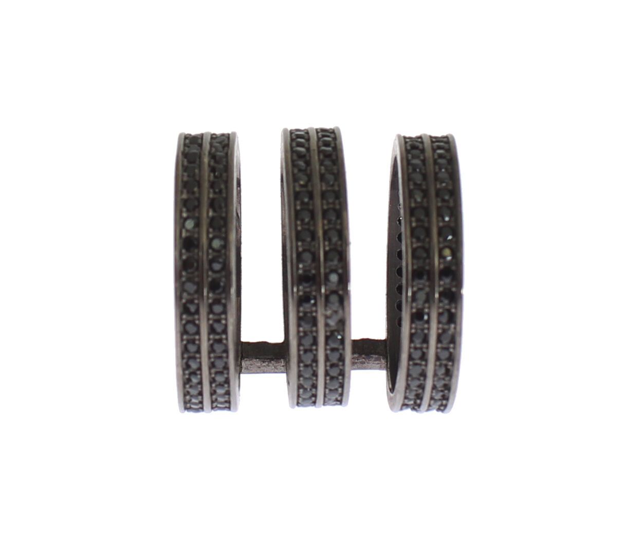 

Шикарное кольцо из стерлингового серебра с черным кристаллом Nialaya Jewelry, черный