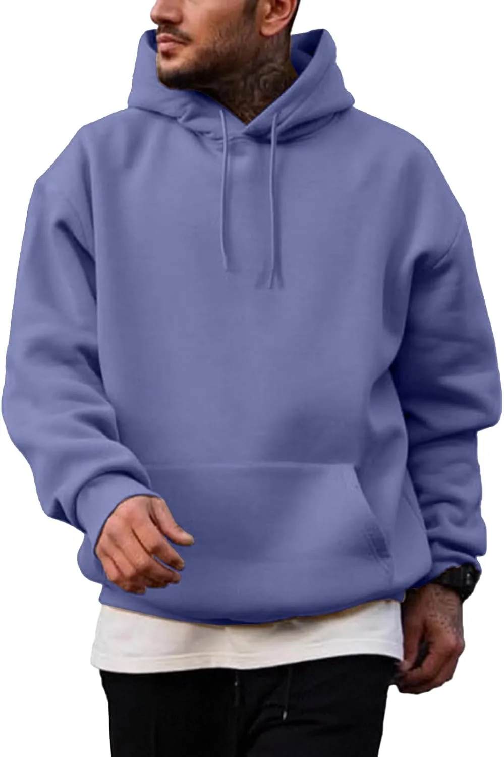 

Толстовка с капюшоном Solid Color для мужчин, Casual, на молнии, свободного кроя RSZGSWS