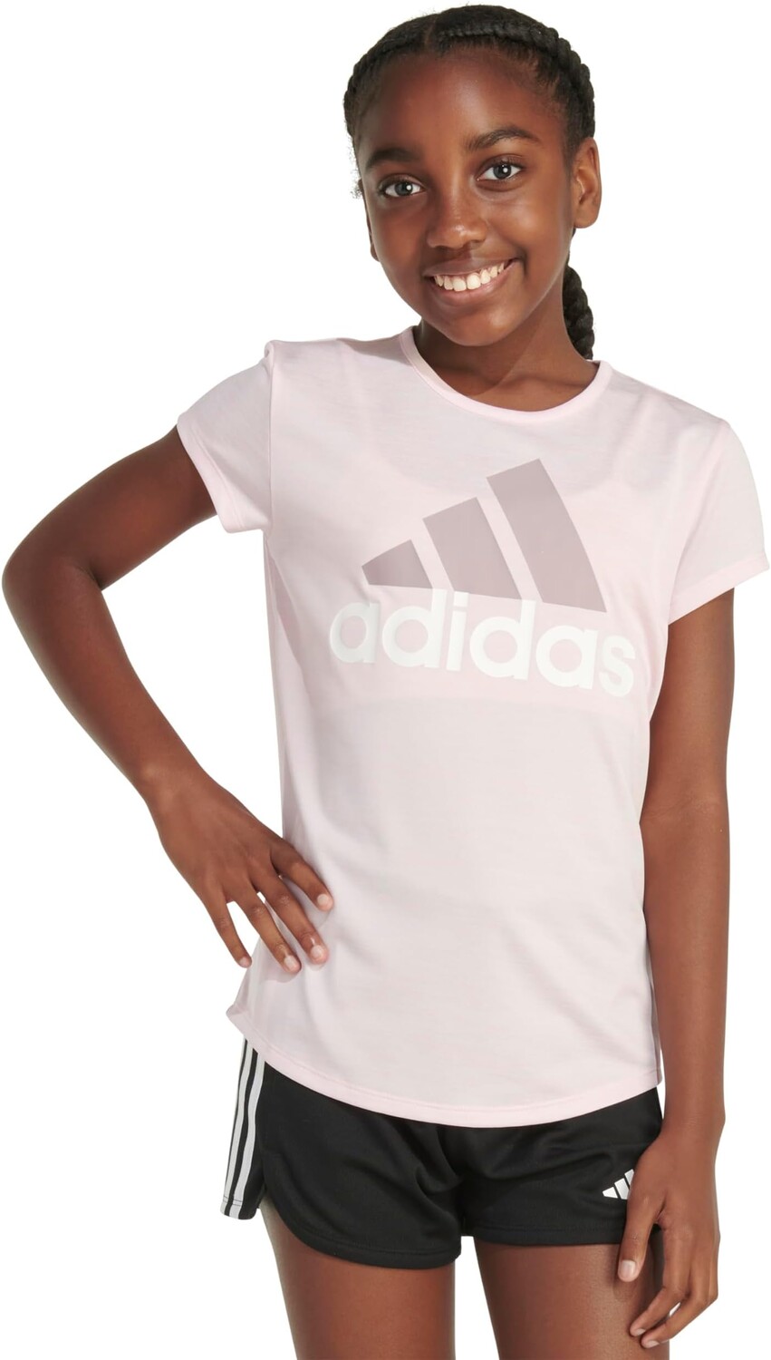 

Футболка Adidas Essential Poly Melange Tee S24(Big Kid), цвет Med Pink