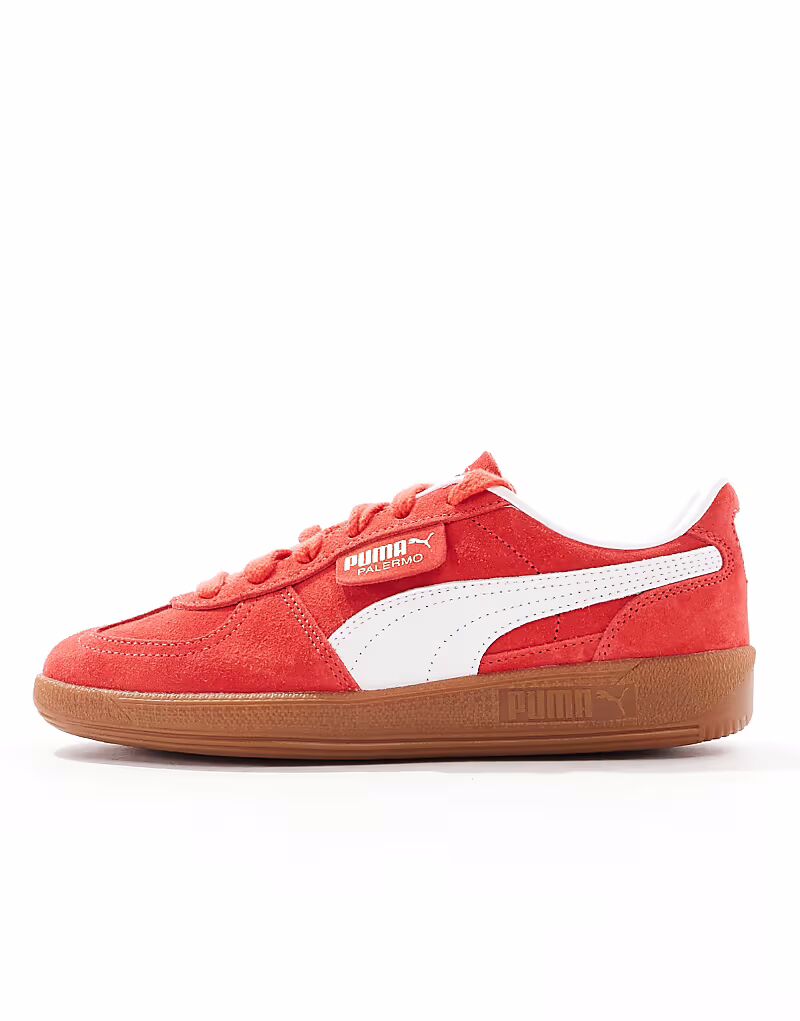 Кроссовки Puma Palermo красного и белого цвета — фото 2