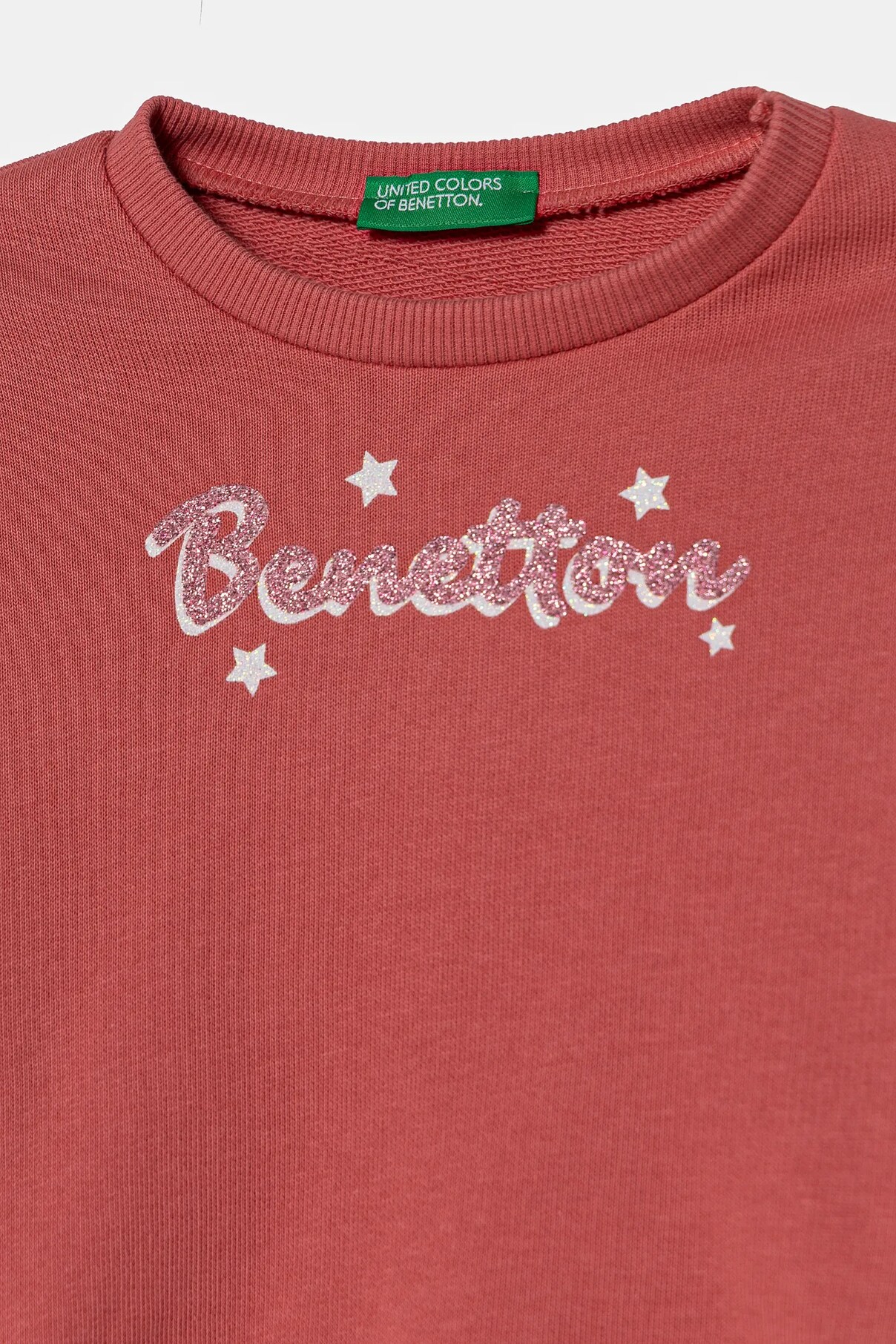 Детская хлопковая толстовка United Colors Of Benetton, розовый — фото 4