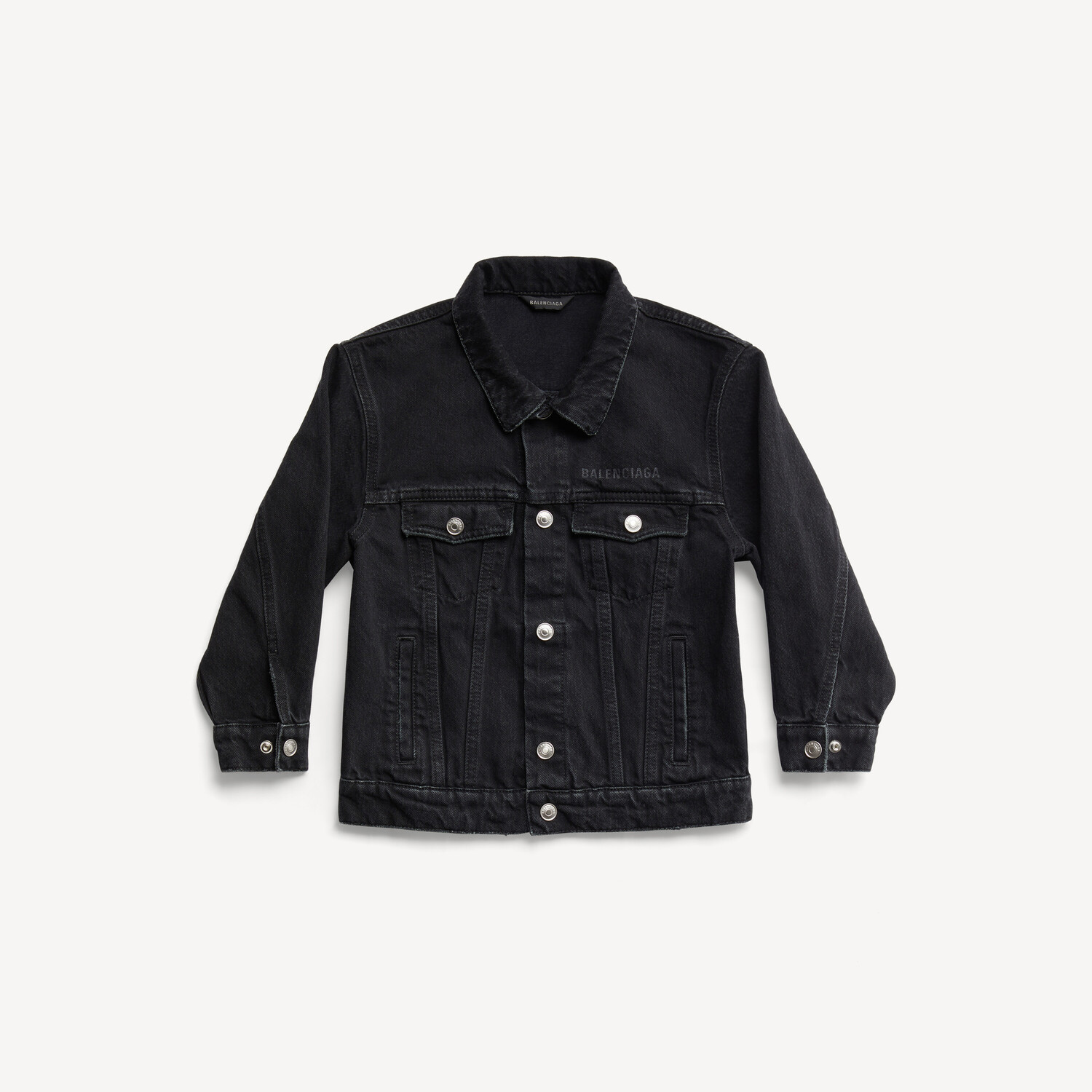 

Дети - объемная куртка Balenciaga черного выцветшего цвета