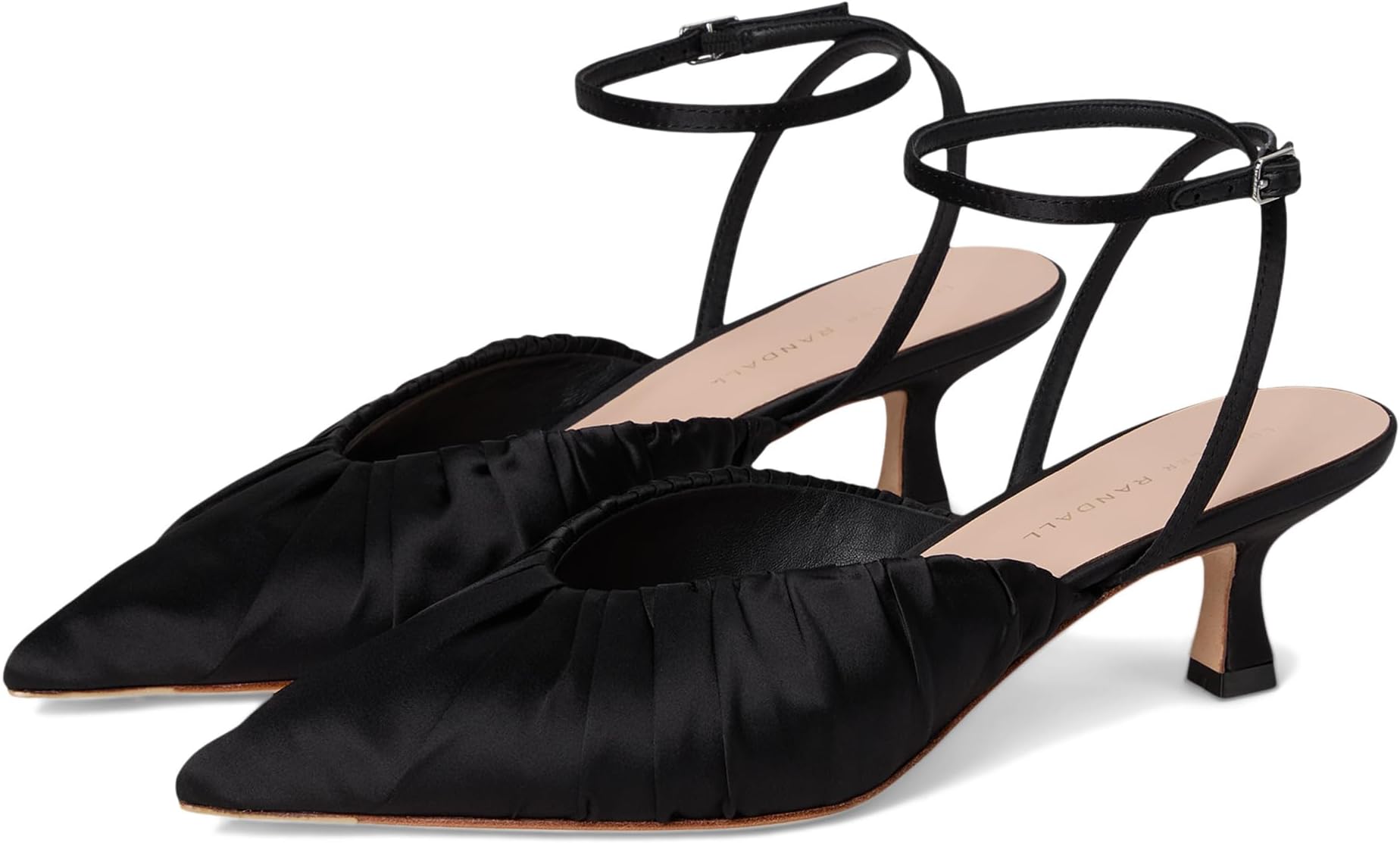 Туфли Loeffler Randall Rio Smocked Kitten Heel, черный