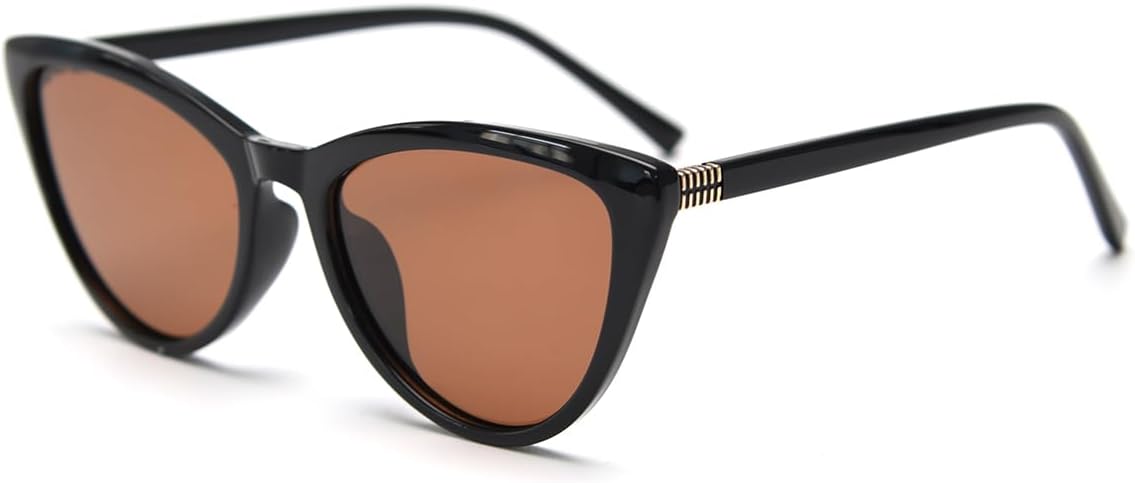 

Поляризованные солнцезащитные очки в стиле ретро для женщин, линзы «кошачий глаз» Tr90, защита от УФ-излучения UV400, аксессуары для женщин, солнцезащитные очки для женщин weiyuchen, Black With Brown