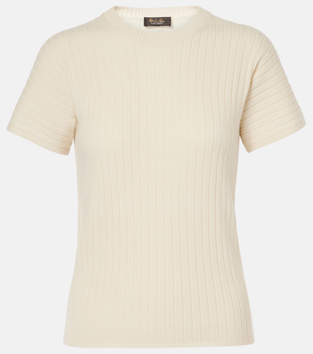 

Кашемировый топ с рубчиком Coste Loro Piana, White Snow