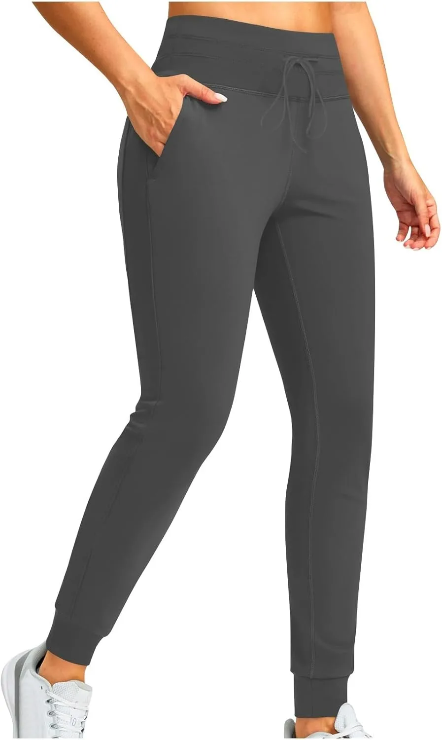 Женские зимние йога-штаны с флисовой подкладкой, высоким поясом и карманами
