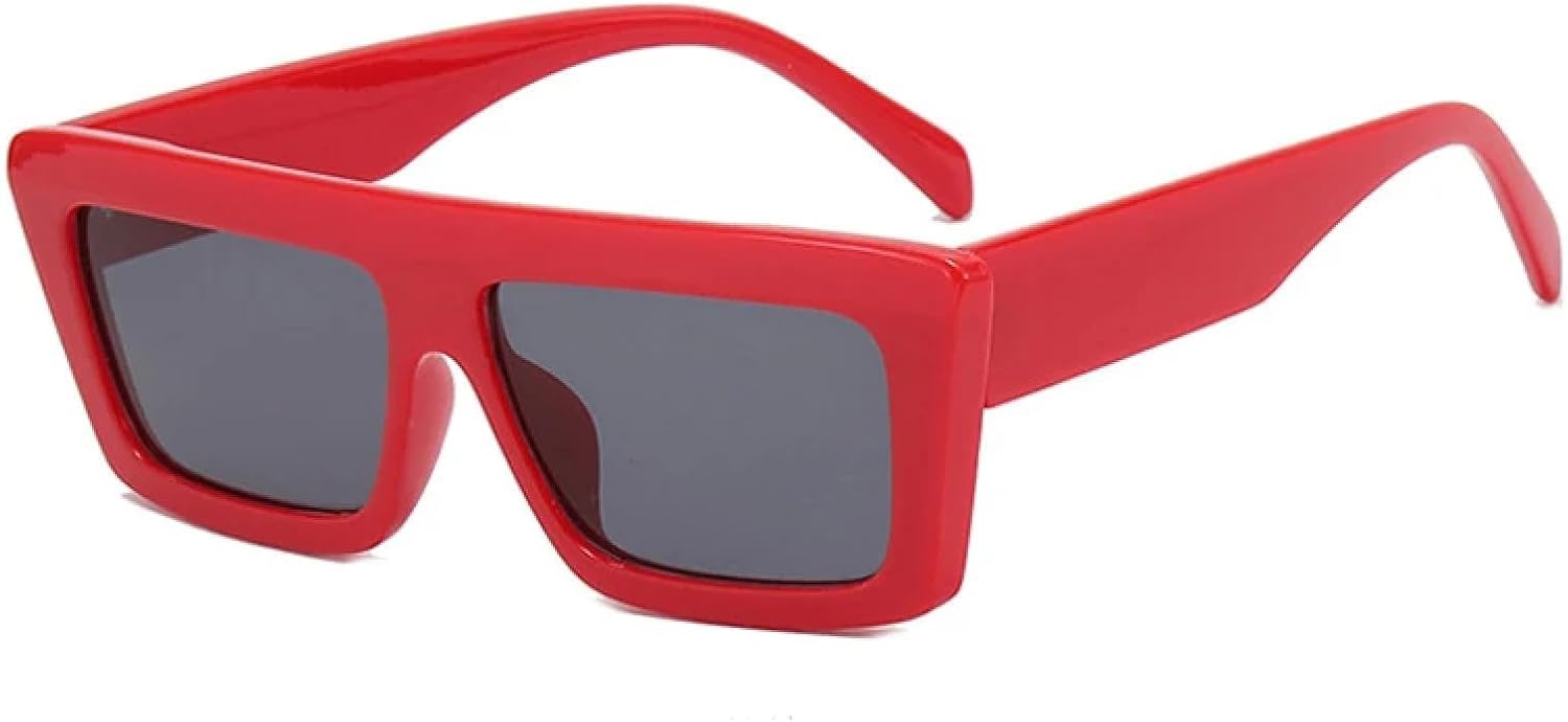 

Женские солнцезащитные очки в толстой оправе, ретро-солнцезащитные очки, винтажные маленькие мужские солнцезащитные очки, роскошные очки с защитой от УФ-излучения UV400 TKKTLLT, Red Gray