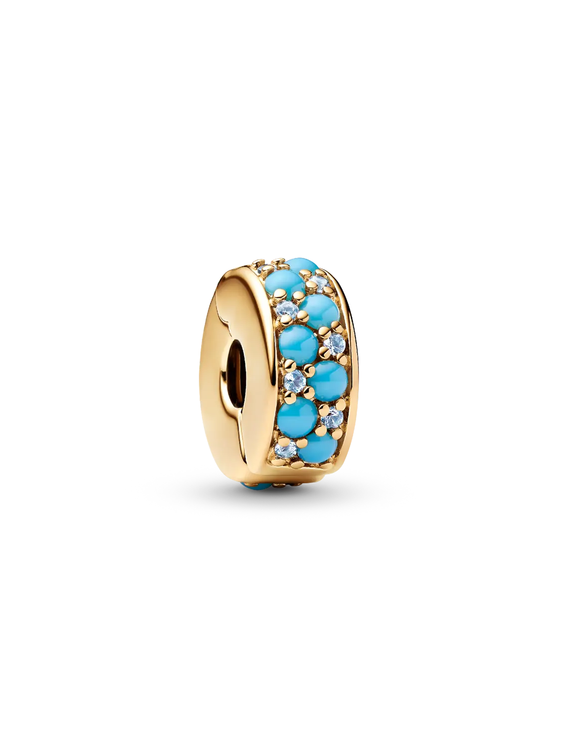 

Шарм Pandora Aqua Blue Clip, 14-каратное золотое покрытие